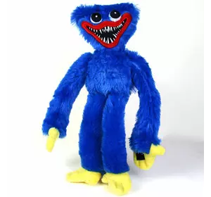 Хагі Ваги М'яка іграшка (Huggy Wuggy) Masyasha обіймашка монстрик з липучками на руках 36см синій