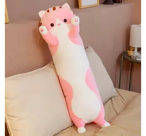 Іграшка обіймашка Кіт Батон, м'яка іграшка антистрес, подушка обіймашка, 70 см, Рожевий