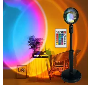 Светильник проекционный Sunset Lamp RGB с пультом USB разноцветный