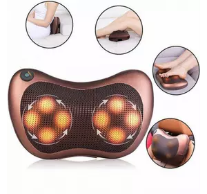 Масажна подушка Massage Pillow CHM-8028 масажер роликовий для шиї та спини на 8 роликів